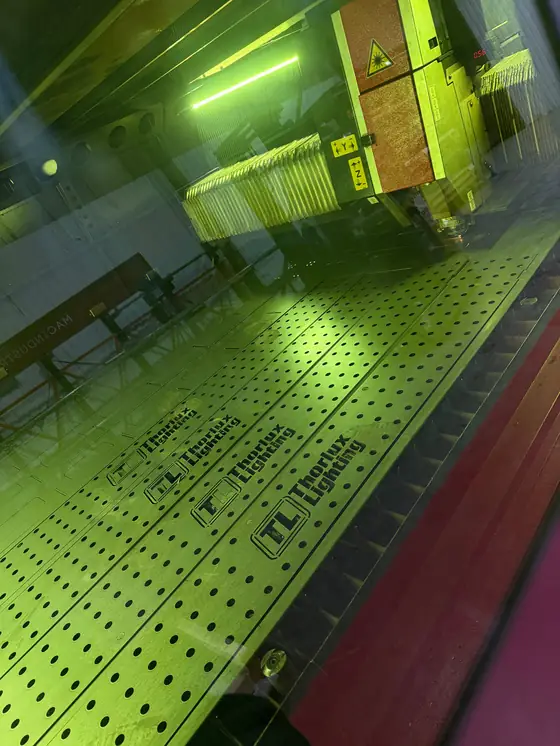 Laser cut parts on the Amada fibre laser